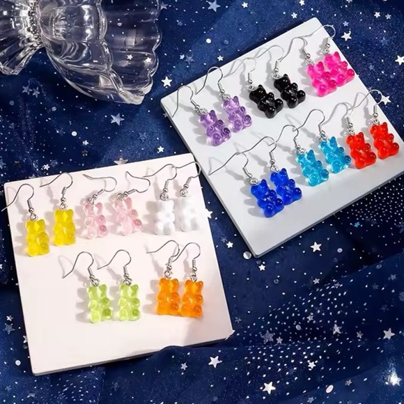 NASHY Jewelry - Mini Gummy Bear Earrings – Dangle Earrings - Handmade